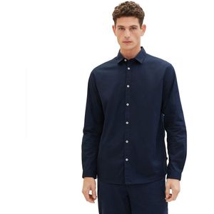 Tom Tailor 1037435 Stretch Poplin Overhemd Met Lange Mouwen