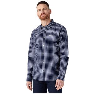 Wrangler 1 Pocket Regular Fit Long Sleeve Shirt Blauw S Man