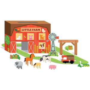 Petit Collage Little Farm Wind-up And Go Playset Goud