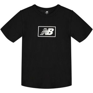 New Balance Nb Essentials Logo Short Sleeve T-shirt Zwart 10-12 Years Jongen