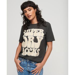 Superdry 70´s Retro Rock Logo Short Sleeve T-shirt Zwart XS Vrouw