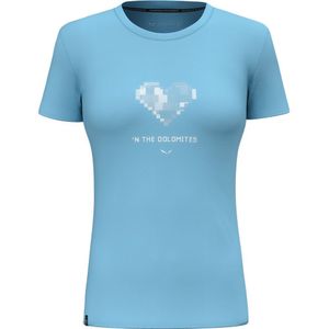 Salewa Pure Heart Dry Short Sleeve T-shirt Blauw S Vrouw