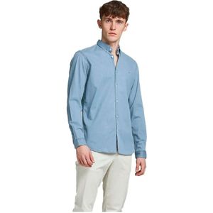 Jack & Jones Logo Stretch Denim Overhemd Met Lange Mouwen