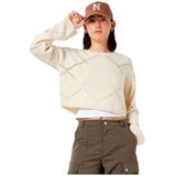 Noisy May June O Neck Sweater Beige L Vrouw