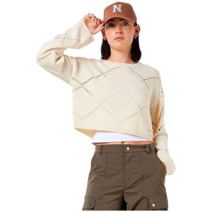 Noisy May June O Neck Sweater Beige L Vrouw