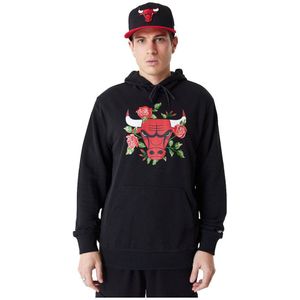 New Era Nba Floral Graphic Chicago Bulls Hoodie Zwart XL Man