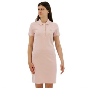 Lacoste Stretch Cotton Pique Short Dress Roze 34 Vrouw