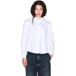 A|X Armani Exchange - XW000730AF12812U0002 - Shirt met Capuchon - Wit - Katoen - Lange Mouwen