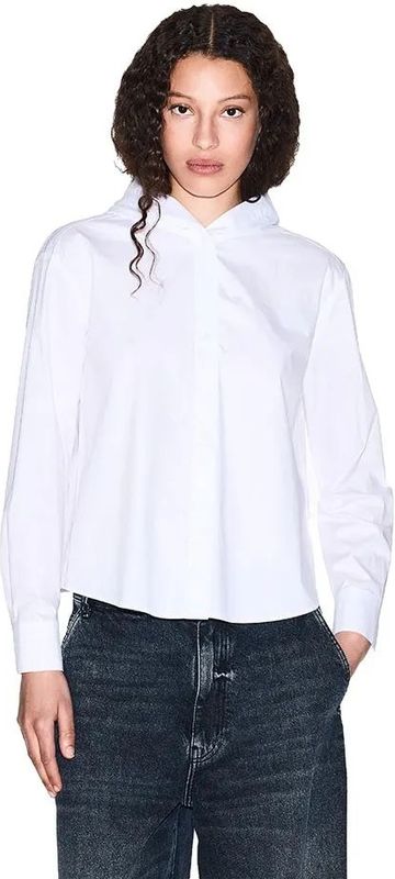 A|X Armani Exchange - XW000730AF12812U0002 - Shirt met Capuchon - Wit - Katoen - Lange Mouwen