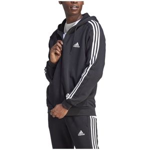 Adidas Essentials Fleece 3 Stripes Full Zip Sweatshirt Zwart M / Tall Man
