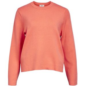 Object Reynard Square O Neck Sweater Oranje M Vrouw
