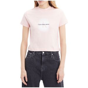 Calvin Klein Jeans Spray Monologo Baby Short Sleeve T-shirt Oranje S Vrouw