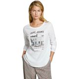 Pepe Jeans - PL505977 Gwen - T-shirt - Wit - Lange Mouwen - Duurzaam Katoen