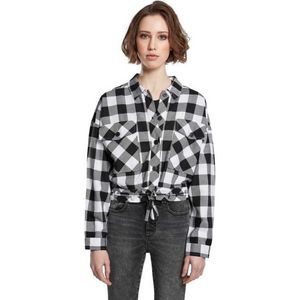 Urban Classics Oversized Check Long Sleeve Shirt Zwart 3XL Vrouw