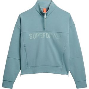 Superdry Active Tech Logo Relaxed Sweatshirt Met Halve Rits Gerenoveerd