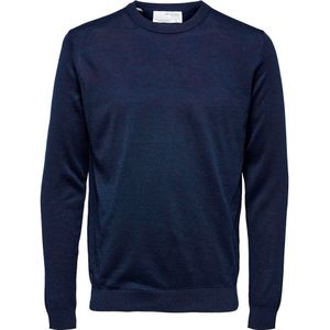 Selected Town Merino Coolmax Knit Sweater Blauw L Man