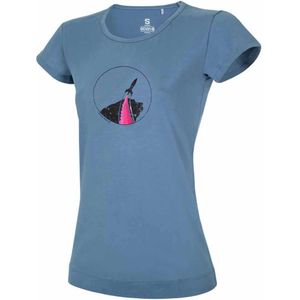 Ocun Classic Organic Rainbow Rocket Short Sleeve T-shirt Blauw S Vrouw