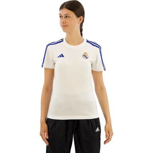 Adidas - Real Madrid 3 Stripes - Dames T-shirt - Katoen - Korte Mouwen
