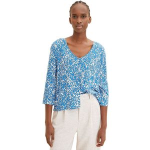 Tom Tailor With Buttons V-neck Blouse Blauw M Vrouw