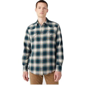 Wrangler Western Long Sleeve Shirt Groen S Man