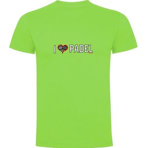 Kruskis I Love Padel Short Sleeve T-shirt Groen S Man