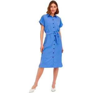 Only Hannover Short Sleeve Midi Dress Blauw 38 Vrouw