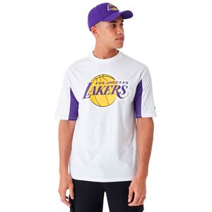 New Era Nba Mesh Panel Los Angeles Lakers Short Sleeve T-shirt Wit S Man
