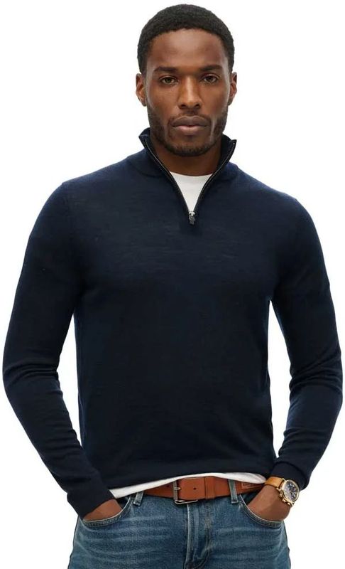 Trui - Effen - Merino Wol - Lange Mouw - Normale Pasvorm - Schipperskraag