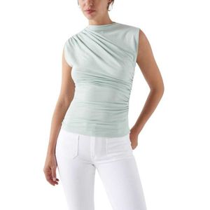 Salsa Jeans Draped Sleeveless Blouse Wit S Vrouw