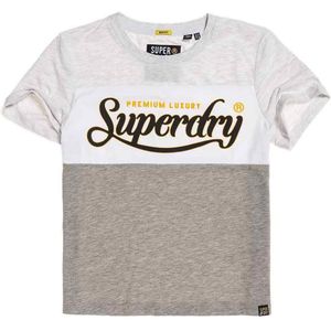 Superdry Premium Luxe Colourblock Short Sleeve T-shirt Grijs M Vrouw