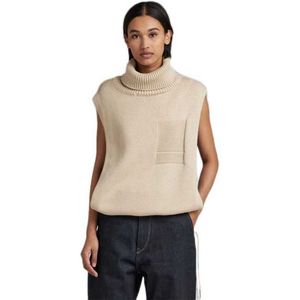 G-star Open Side Turtle Neck Sweater Beige M Vrouw