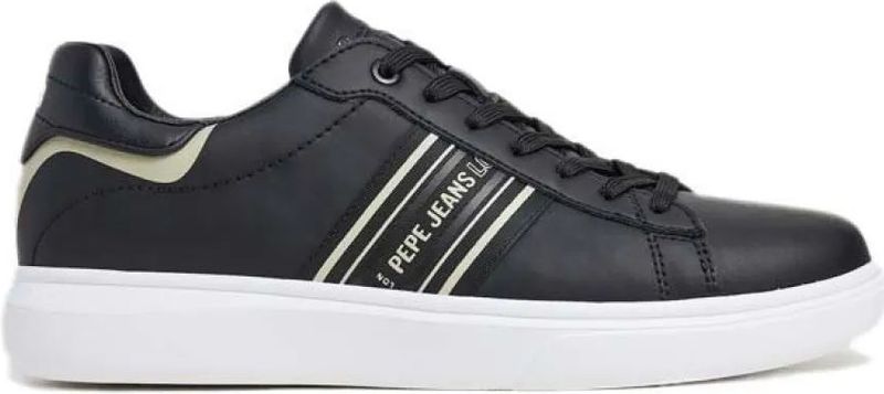 Pepe Jeans - Eaton Street - Leren Schoenen - Zwart - Casual - Vetersluiting