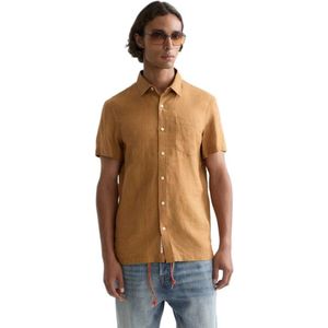 Scotch & Soda Seasonal Core Linen Regular Fit Overhemd Met Korte Mouwen