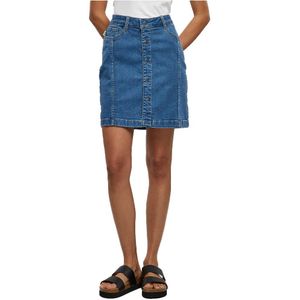 Urban Classics Organic Stretch Button Denim Denim Skirt Blauw 31 Vrouw
