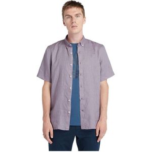 Timberland Mill Brook Linen Short Sleeve Shirt Paars 3XL Man