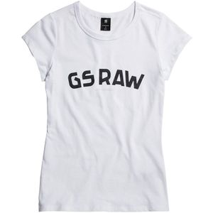 G-star Slim Chest Print Short Sleeve T-shirt Wit L Vrouw