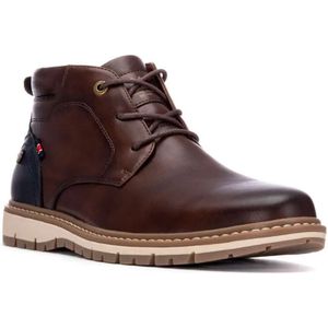 Xtivoor - 14451203-CAMEL - Enkellaarsjes - Bruin - Plat - Veters - Casual