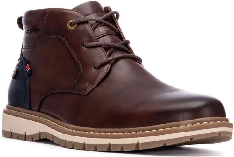 Xtivoor - 14451203-CAMEL - Enkellaarsjes - Bruin - Plat - Veters - Casual