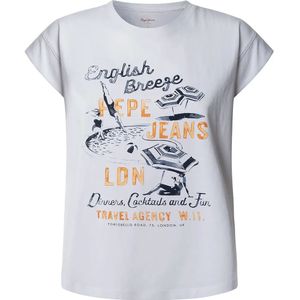 Pepe Jeansvoor vrouwen. PL506029 Valma T-shirt wit (L), Casual, Katoen, Korte mouwen, Duurzaam