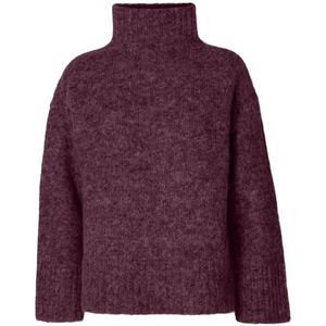 Selected - Gabriella - Gebreide Trui - Hoge Hals - Lange Mouwen - Relaxte Pasvorm