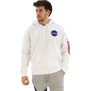 Alpha Industries - Space Shuttle Hoodie - Zwart - Katoen Molton Geborsteld