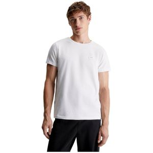 Calvin Klein Stretch Slim Fit Short Sleeve T-shirt Wit XL Man