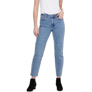 Only Emily High Waist Straight Raw Crop Ankle Mae07 Jeans Blauw 29 / 34 Vrouw