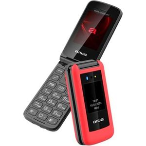 Aiwa - FP-30-2G/RD - Mobiele Telefoon - Rood - Dual SIM, 32MB Intern Geheugen, 0.3 MP Camera