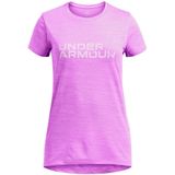 Under Armour - Tech Twist Wordmark - T-shirt - Paars - Korte Mouwen