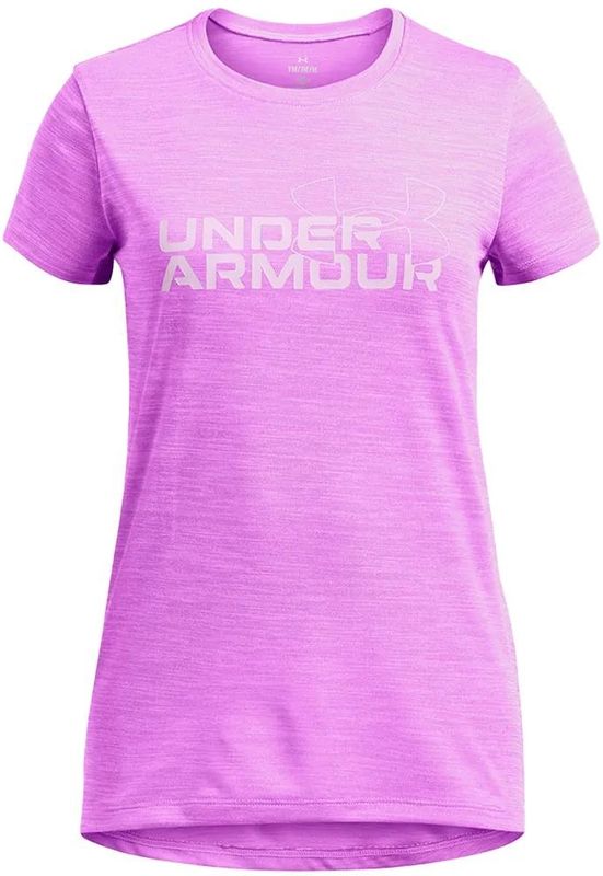 Under Armour - Tech Twist Wordmark - T-shirt - Paars - Korte Mouwen