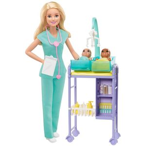 Barbie Baby Doctor Blonde And Playset Doll Veelkleurig