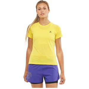 Salomon Cross Run Short Sleeve T-shirt Geel XL Vrouw
