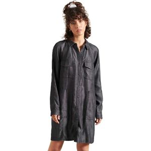 Superdry Tencel Oversized Short Dress Zwart S Vrouw