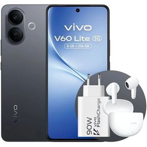 Vivo V60 LITE 5G BUND. BK () (256 GB, Zwart, 6.69"), Smartphone, Zwart